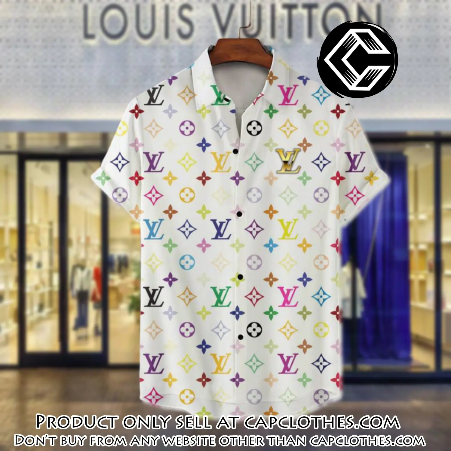 Lv louis vuitton luxury hawaiian shirt & short set lhs1202 cc4646561